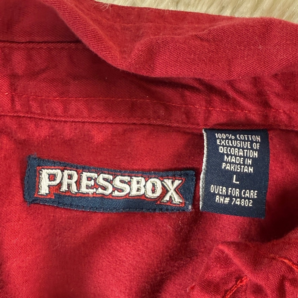 Vintage Pressbox Crimson Tide Alabama‎ Roll Tide Button Up Shirt Men's Large Red - Picture 3 of 11
